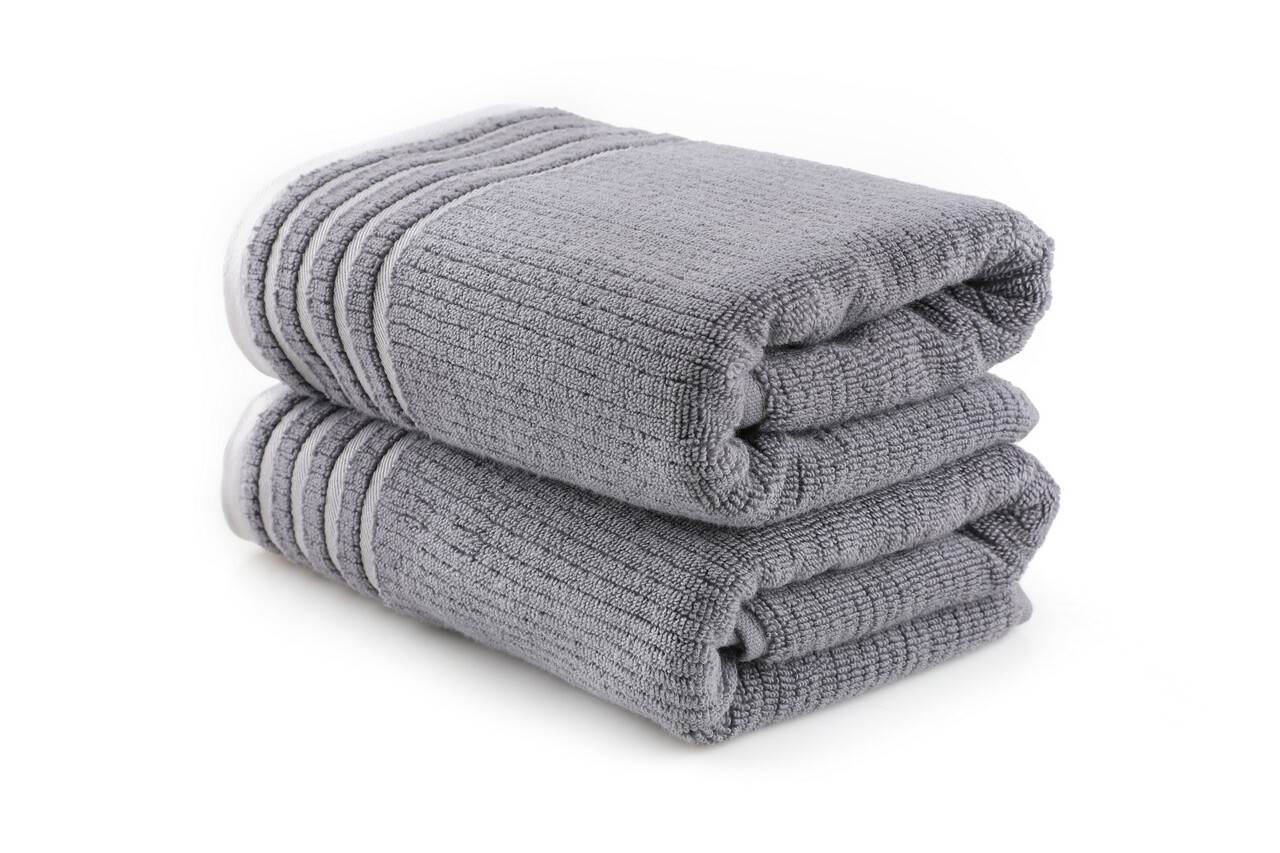 Set prosoape de baie, L'essentiel Maison, Mayra, Gri inchis - imagine 4